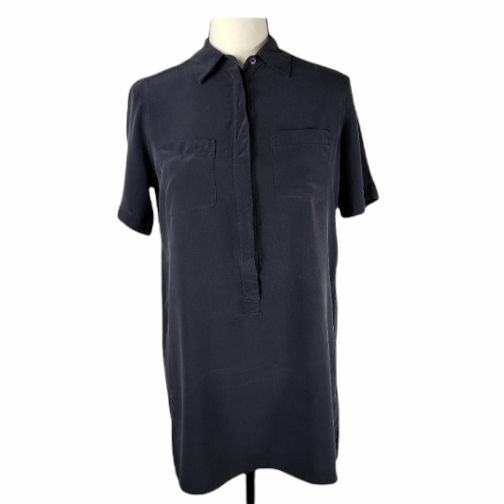 Equipment blue navy short sleeves shirt dr…
